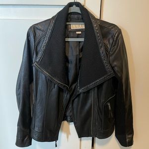 Black leather jacket Michael kors